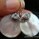 925 Silver Blue Topaz & Round Shell Earrings ER-527-KT