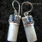 925 Silver Blue Sapphire & Shell Earrings ER-524-KT