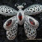 Sterling Silver & Garnet Butterfly Brooch BC-163-KT