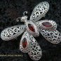Sterling Silver & Garnet Butterfly Brooch BC-163-KT