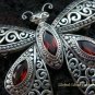Sterling Silver & Garnet Butterfly Brooch BC-163-KT