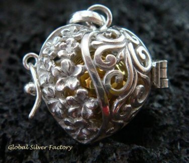 925 Silver Frangipani Harmony Ball Pendant HB-303-KT