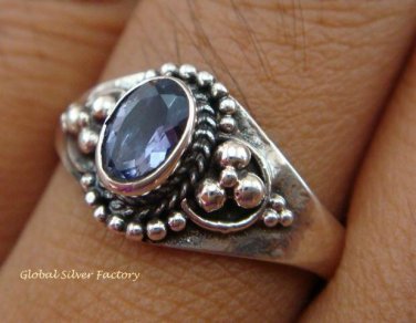 Sterling Silver Amethyst Gemstone Ring RI-285-KT