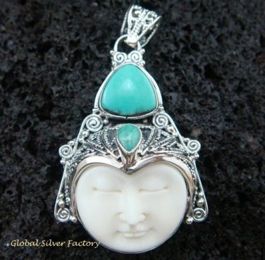 925 Silver & Turquoise Goddess Pendant GDP-938-PS