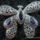 925 Silver & Blue Sapphire Butterfly Wing BC-160-KT