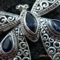 925 Silver & Blue Sapphire Butterfly Wing BC-160-KT