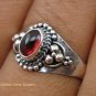 Sterling Silver Garnet Cabochon Ring RI-283-KT