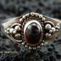 Sterling Silver Garnet Cabochon Ring RI-283-KT
