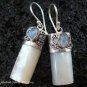 925 Silver Rainbow Moonstone & Shell Earrings ER-523-KT