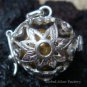 Silver Moonstone Flower Heart Harmony Ball Pendant HB-228b-KT