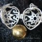 Silver Moonstone Flower Heart Harmony Ball Pendant HB-228b-KT