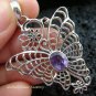 925 Silver & Amethyst Butterfly Pendant SP-467-KT