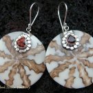 925 Silver Garnet & Shell Earrings ER-539-KT
