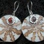 925 Silver Garnet & Shell Earrings ER-539-KT