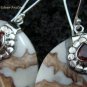 925 Silver Garnet & Shell Earrings ER-539-KT