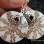 925 Silver Garnet & Shell Earrings ER-539-KT