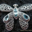 925 Silver & Blue Topaz Butterfly Brooch BC-161-KT