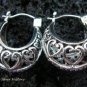 Sterling Silver Heart Design Hoop Earrings SE-150-KT