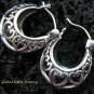 Sterling Silver Heart Design Hoop Earrings SE-150-KT