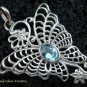 925 Silver & Blue Topaz Butterfly Pendant SP-466-KT
