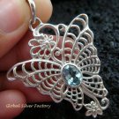 925 Silver & Blue Topaz Butterfly Pendant SP-466-KT