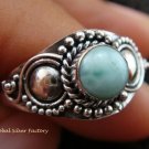 Sterling Silver Larimar Gemstone Ring RI-282-KT