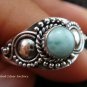 Sterling Silver Larimar Gemstone Ring RI-282-KT