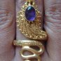 925 Silver & Gold Vermeil Amethyst Snake Ring GPR-110-NY