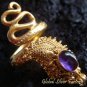 925 Silver & Gold Vermeil Amethyst Snake Ring GPR-110-NY