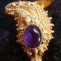 925 Silver & Gold Vermeil Amethyst Snake Ring GPR-110-NY