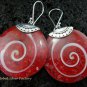 Sterling Silver Red Shell Earrings ER-547-KT