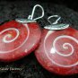 Sterling Silver Red Shell Earrings ER-547-KT