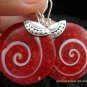 Sterling Silver Red Shell Earrings ER-547-KT
