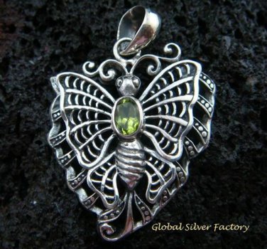 925 Silver & Peridot Butterfly Pendant SP-462-KT