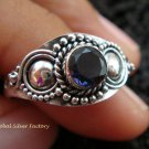 Sterling Silver Blue Sapphire Gemstone Ring RI-281-KT