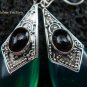 925 Silver Syn Green Quartz & Black Onyx Earrings SJ-220-KT