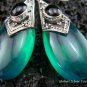 925 Silver Syn Green Quartz & Black Onyx Earrings SJ-220-KT
