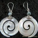 925 Silver Larimar & Shell Earrings ER-513-KT