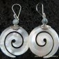 925 Silver Larimar & Shell Earrings ER-513-KT