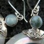 925 Silver Larimar & Shell Earrings ER-513-KT