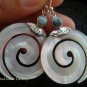 925 Silver Larimar & Shell Earrings ER-513-KT