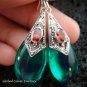 925 Silver Syntethic Green Quartz & Garnet Earrings SJ-129-KT
