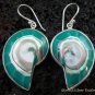 Sterling Silver Blue Nautilus Shell Earrings ER-538-KT