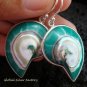 Sterling Silver Blue Nautilus Shell Earrings ER-538-KT