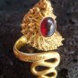 925 Silver & Gold Vermeil Garnet Snake Ring GPR-111-NY