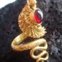 925 Silver & Gold Vermeil Garnet Snake Ring GPR-111-NY
