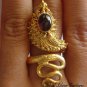925 Silver & Gold Vermeil Garnet Snake Ring GPR-111-NY