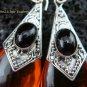 925 Silver Syntethic Amber & Black Onyx Earrings SJ-218-KT