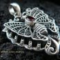 Sterling Silver & Garnet Butterfly Pendant SP-461-KT