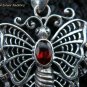 Sterling Silver & Garnet Butterfly Pendant SP-461-KT